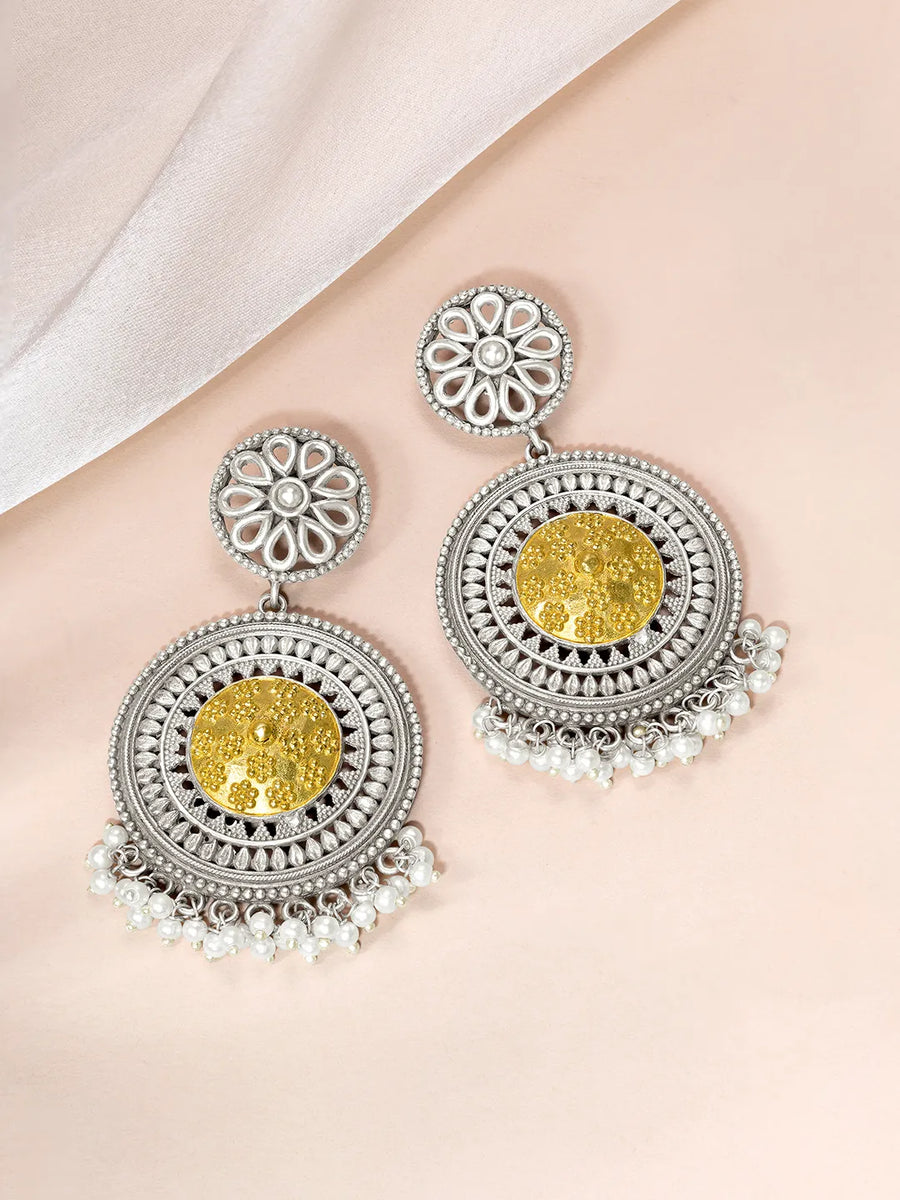 Floral Lariya Chandbali Earrings
