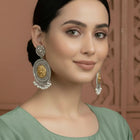 Floral Lariya Chandbali Earrings