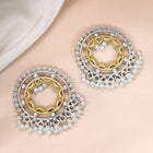 Golden Halo Pearl Tassel Dangle Earrings