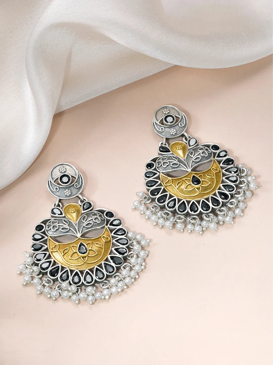 Ethereal Moonlit Dangle Tassel Earrings