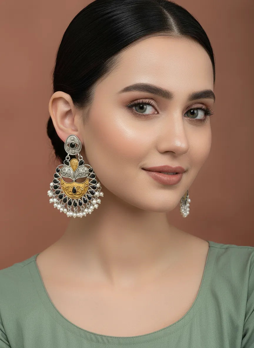 Ethereal Moonlit Dangle Tassel Earrings