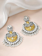 Peora Pearl Halo Oxidised Chandbalis Earring