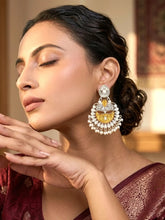 Peora Pearl Halo Oxidised Chandbalis Earring
