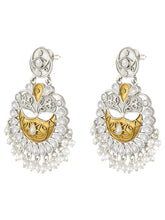 Peora Pearl Halo Oxidised Chandbalis Earring