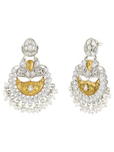 Peora Pearl Halo Oxidised Chandbalis Earring
