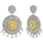 Antique Mandala Design Pearl Earrings