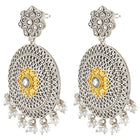 Antique Mandala Design Pearl Earrings
