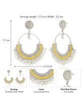 Crescent Hoop with Pearl Drop Charms