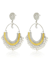 Crescent Hoop with Pearl Drop Charms