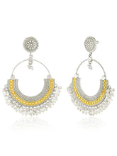 Crescent Hoop with Pearl Drop Charms