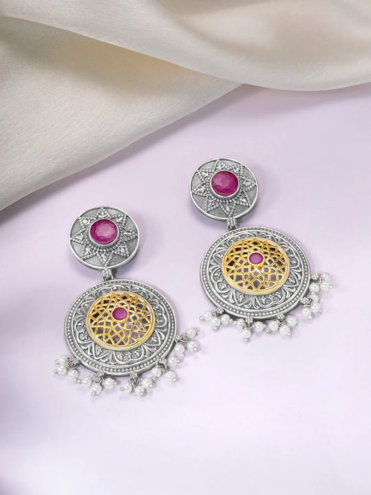 Mandala Filigree Pearl Drops Earrings