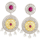 Mandala Filigree Pearl Drops Earrings
