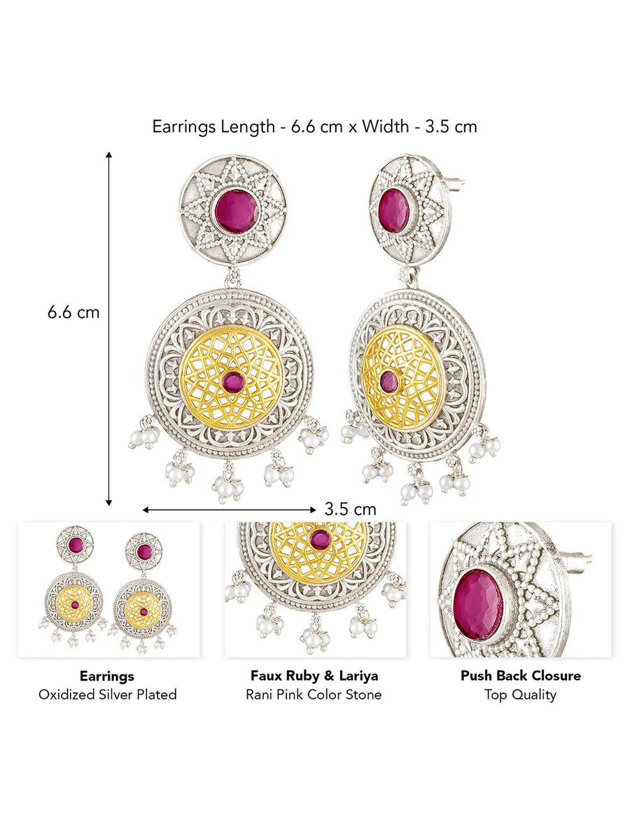 Mandala Filigree Pearl Drops Earrings