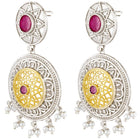 Mandala Filigree Pearl Drops Earrings