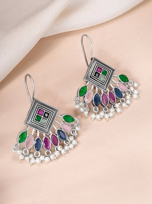 Elegant Triangle Tassel Drop Earrings