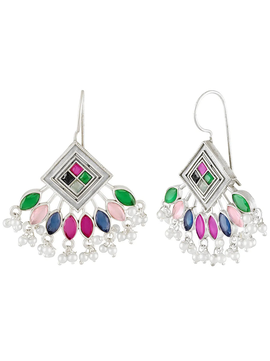 Elegant Triangle Tassel Drop Earrings
