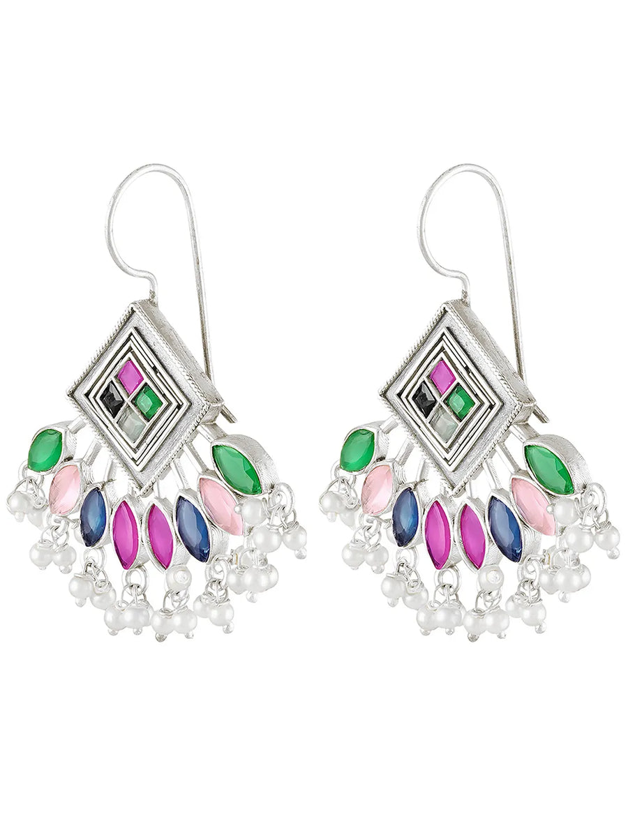 Elegant Triangle Tassel Drop Earrings