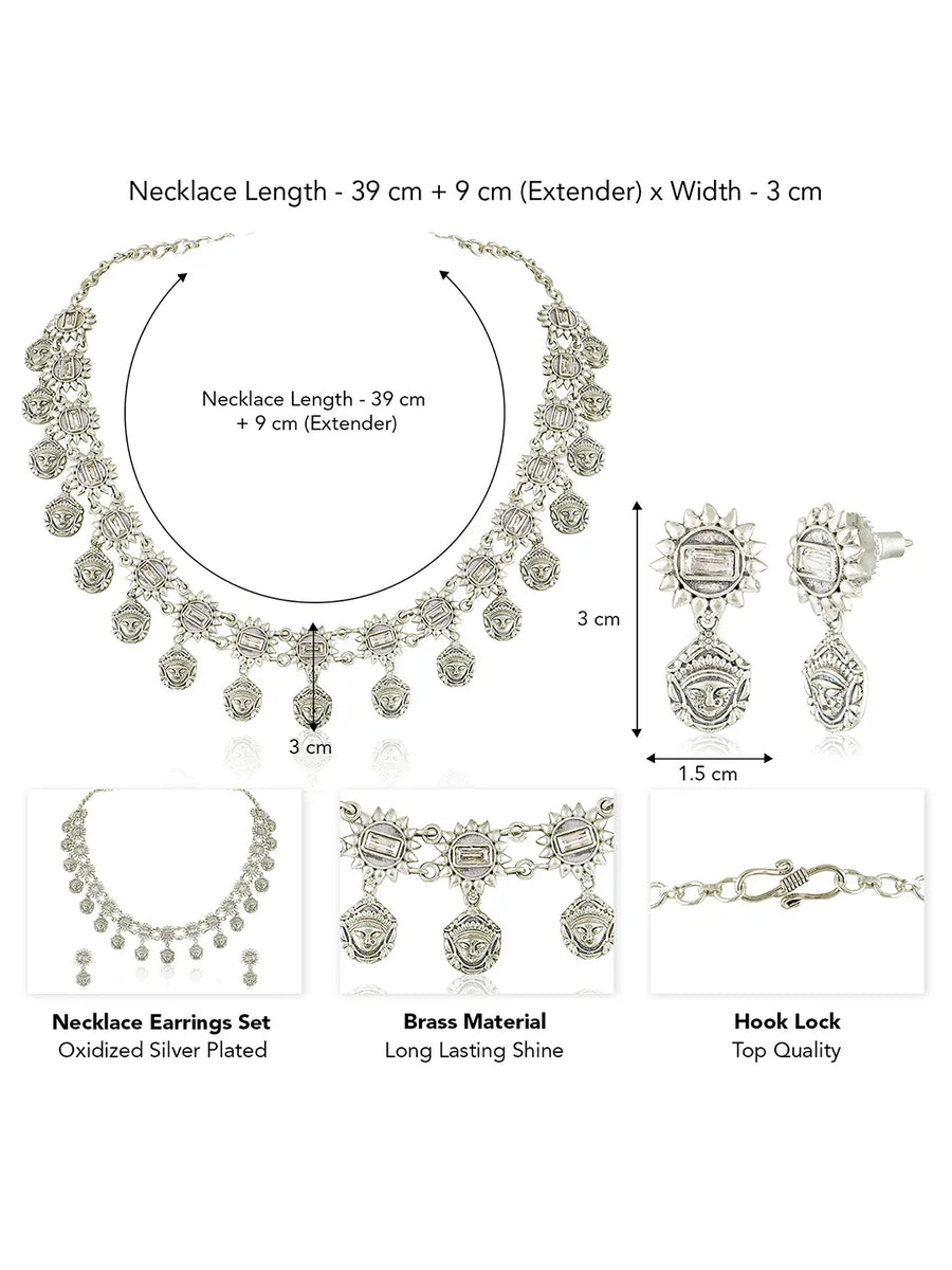 Antique Sunflower and Coin Necklace Set