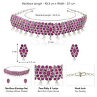 Chevron Design Faux Ruby Necklace Set
