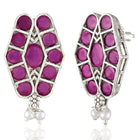 Chevron Design Faux Ruby Necklace Set