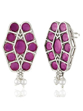 Chevron Design Faux Ruby Necklace Set