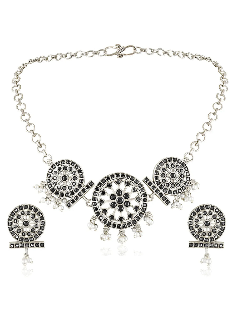 Classic Round Mandala Necklace Set