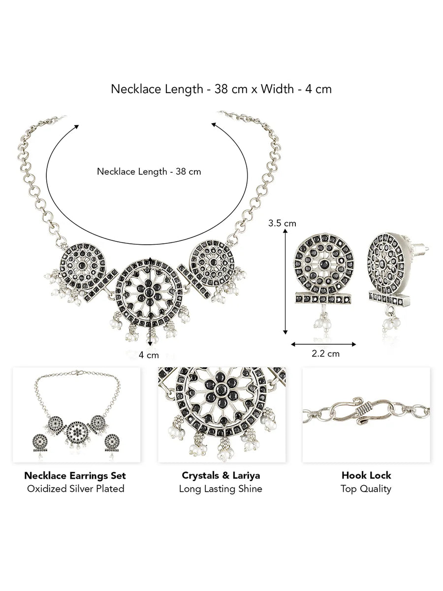 Classic Round Mandala Necklace Set