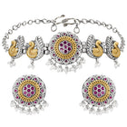 Peacock Motif with Pearl Drop Choker Set