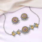 Peacock Motif with Pearl Drop Choker Set