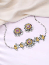 Peacock Motif with Pearl Drop Choker Set