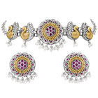 Peacock Motif with Pearl Drop Choker Set