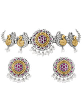 Peacock Motif with Pearl Drop Choker Set