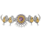 Peacock Motif with Pearl Drop Choker Set