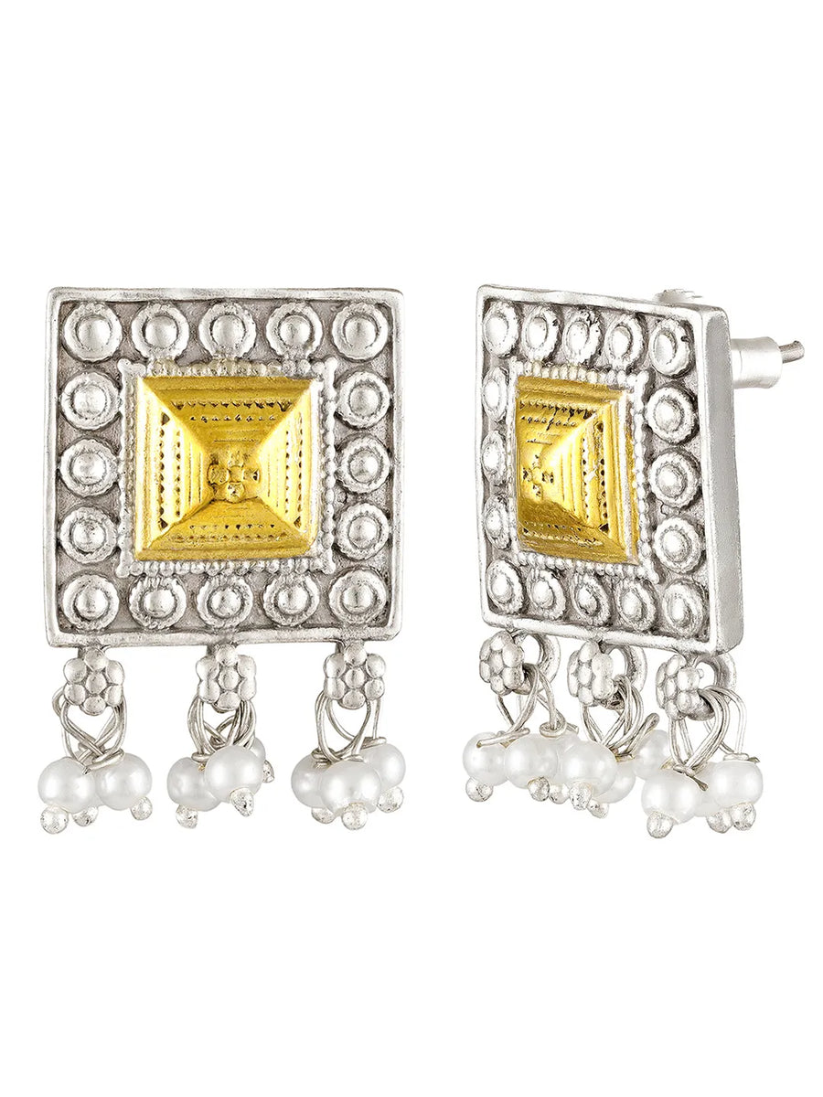 Antique Square Charm Pearl Tassel Set