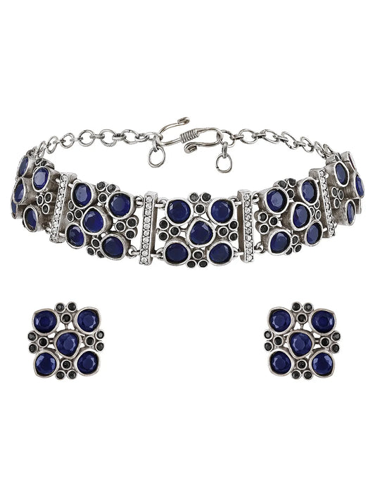 Classic Crystal Cluster Necklace Set