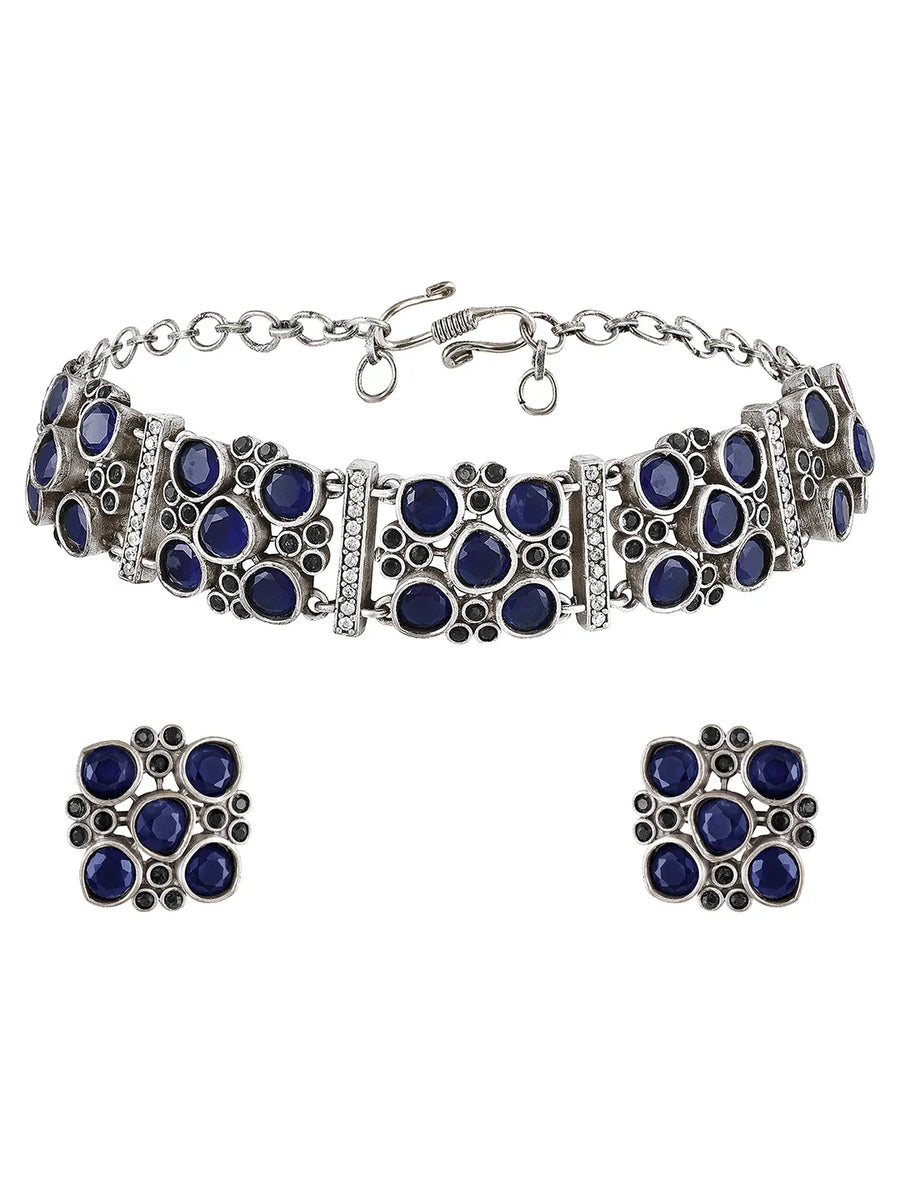 Classic Crystal Cluster Necklace Set