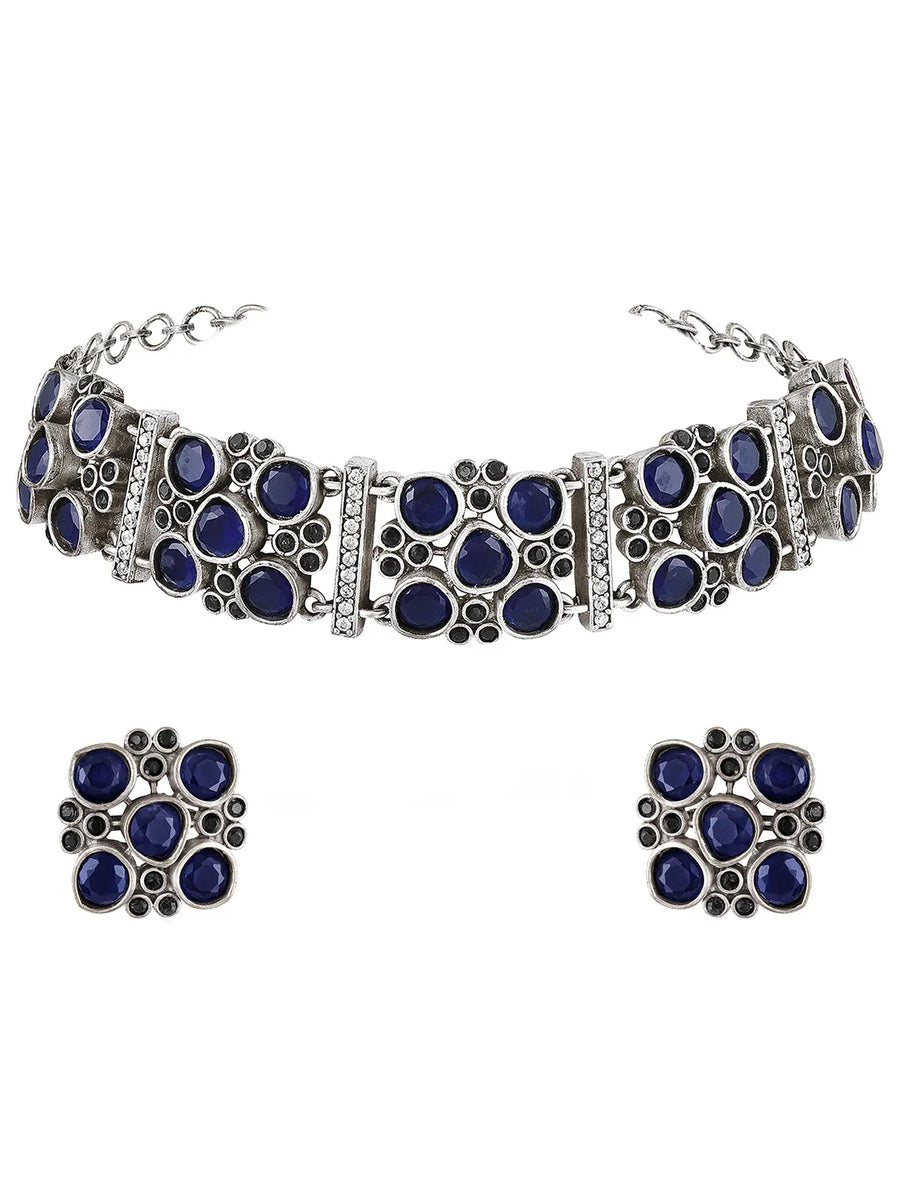 Classic Crystal Cluster Necklace Set