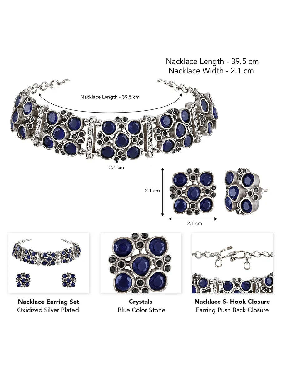 Classic Crystal Cluster Necklace Set