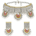 Classic Floral Pendant Pearl Necklace Set