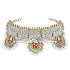 Classic Floral Pendant Pearl Necklace Set