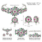 Floral Crystal Studded Necklace Set