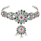 Floral Crystal Studded Necklace Set