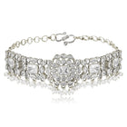 Crystal Drop Choker with Pearl Dangles
