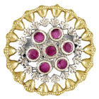 Dual Tone Ruby Accent Statement Ring