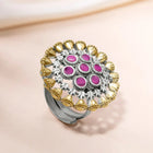 Dual Tone Ruby Accent Statement Ring