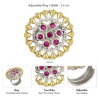 Dual Tone Ruby Accent Statement Ring