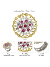 Dual Tone Ruby Accent Statement Ring