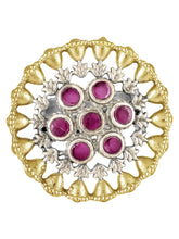 Dual Tone Ruby Accent Statement Ring