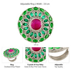 Round Mosaic Ring with Ruby Center