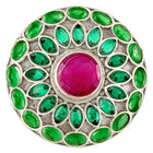 Round Mosaic Ring with Ruby Center